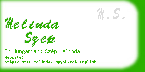 melinda szep business card