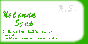 melinda szep business card
